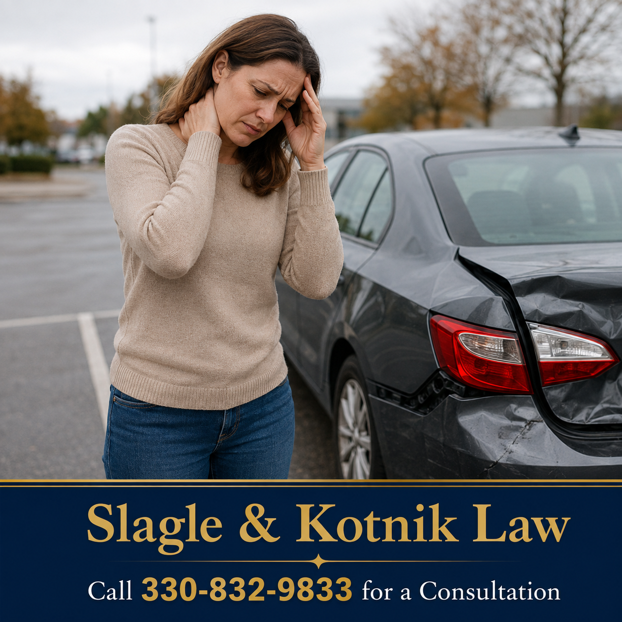 Delayed Symptoms After an Ohio Car Accident Ohio car accident victim noticing neck and back pain the day after a collision